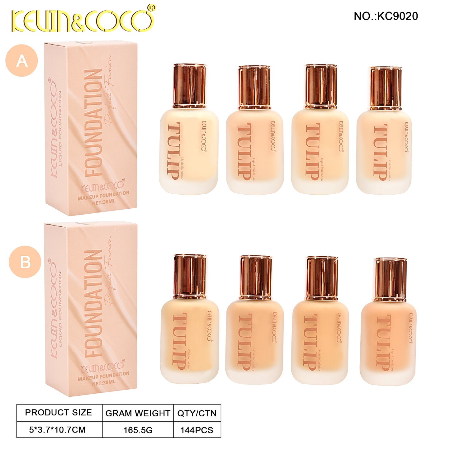 Base liquida Dulip KEVIN&COCO TONOS 1, 2, 3 Y 4  REF:KC9020-1