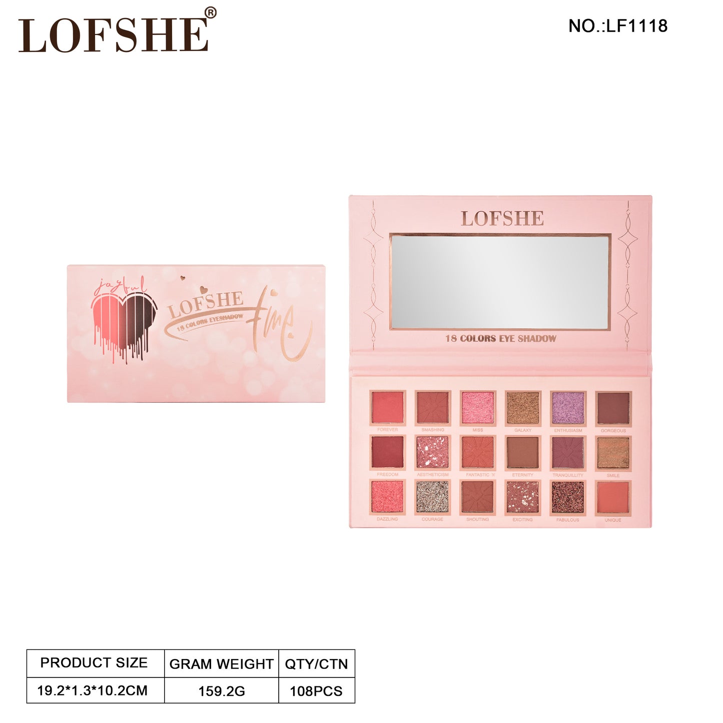 Sombra de Ojos 18 colores LOFSHE REF:LF1118