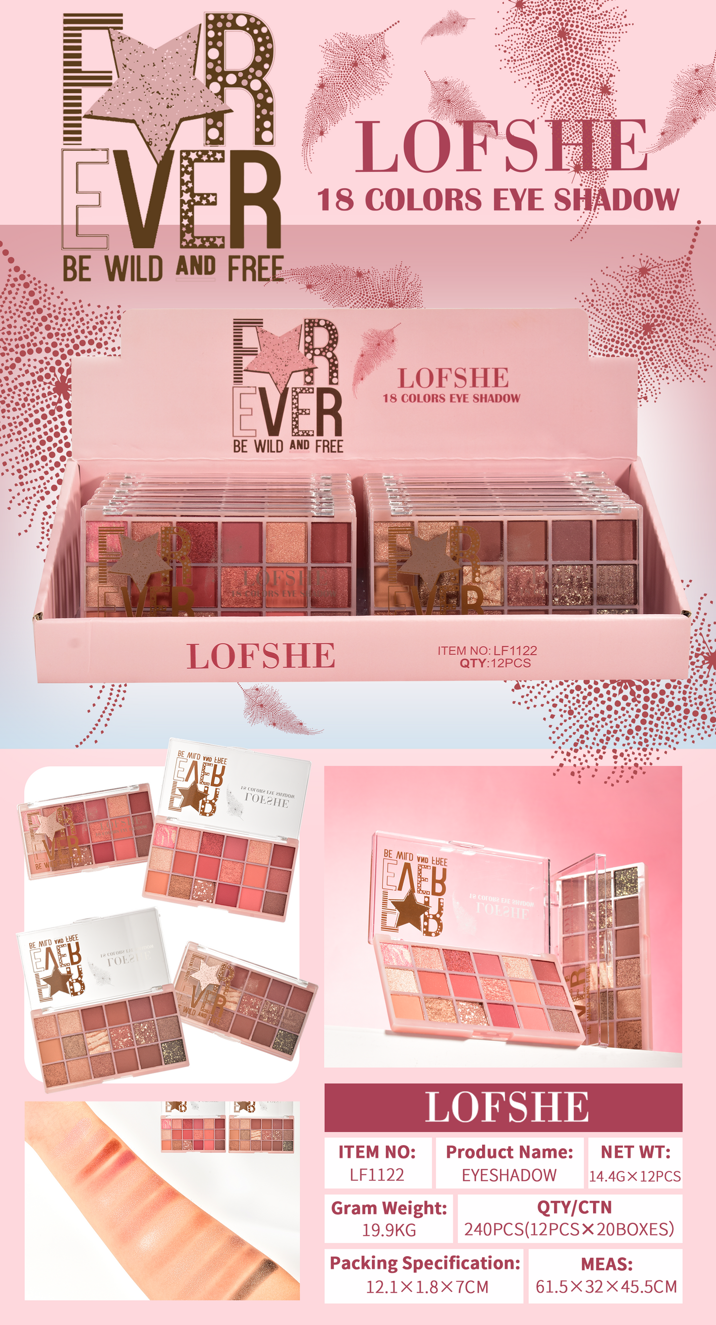 Sombra de Ojos 18 colores LOFSHE REF:LF1122