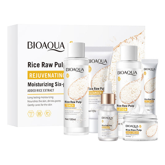 Set de Cuidado Facial Rice Raw Pulp Rejuvenating BIOAQUA REF:NO.BQY45966