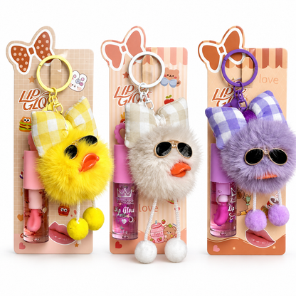 Lip Gloss con Llavero de Peluche REF:X1101