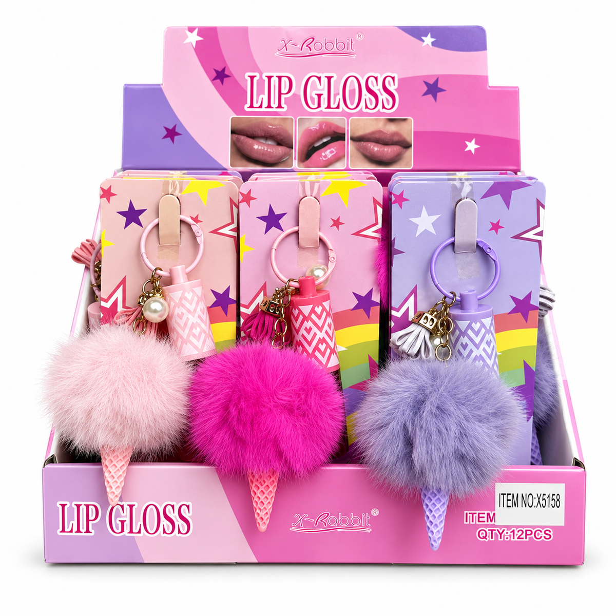 Lip Gloss con Llavero de Peluche REF:X5158